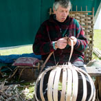 Owen Jones making an oak swill at Hatfield Living Crafts fair 2017